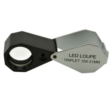 Precision ihopfällbart förstoringsglas - 10x 20.5mm - Triplet LED