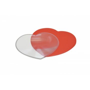 Hjärta förstoringsglas med rött fodral - 3x